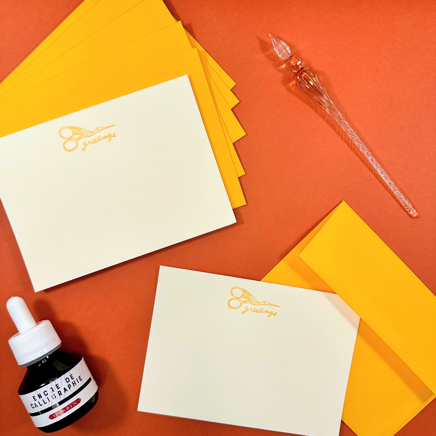 Crane Scissor Flat Stationery