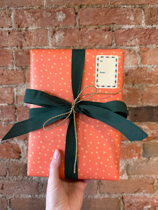 Golden Stars Gift Wrap