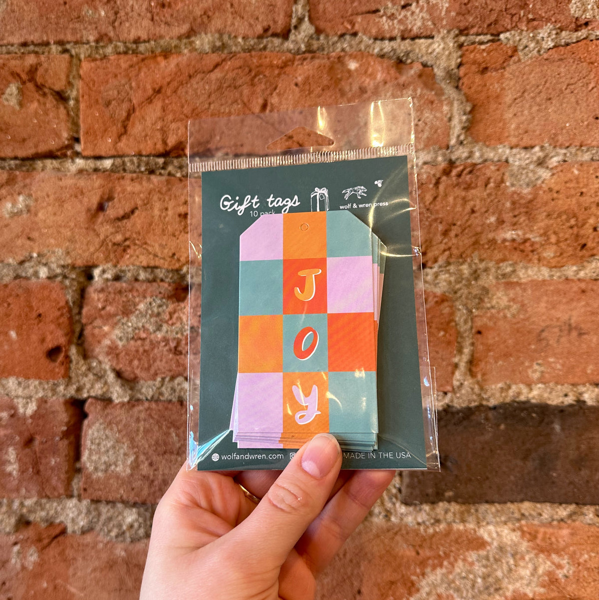 Joy Grid Gift Tags - 10 pack
