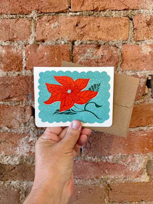 Poinsettia Blank Holiday Card