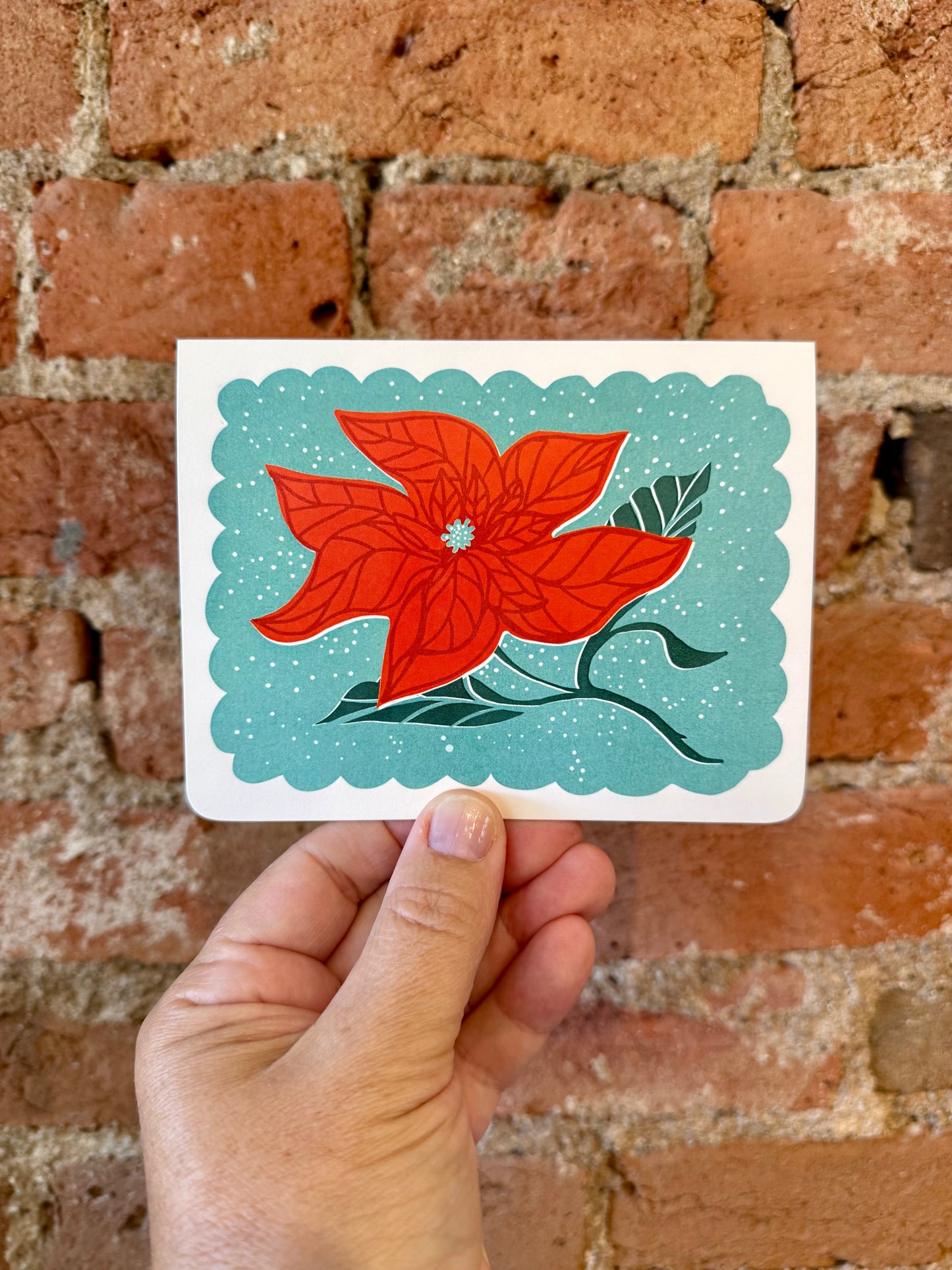 Poinsettia Blank Holiday Card