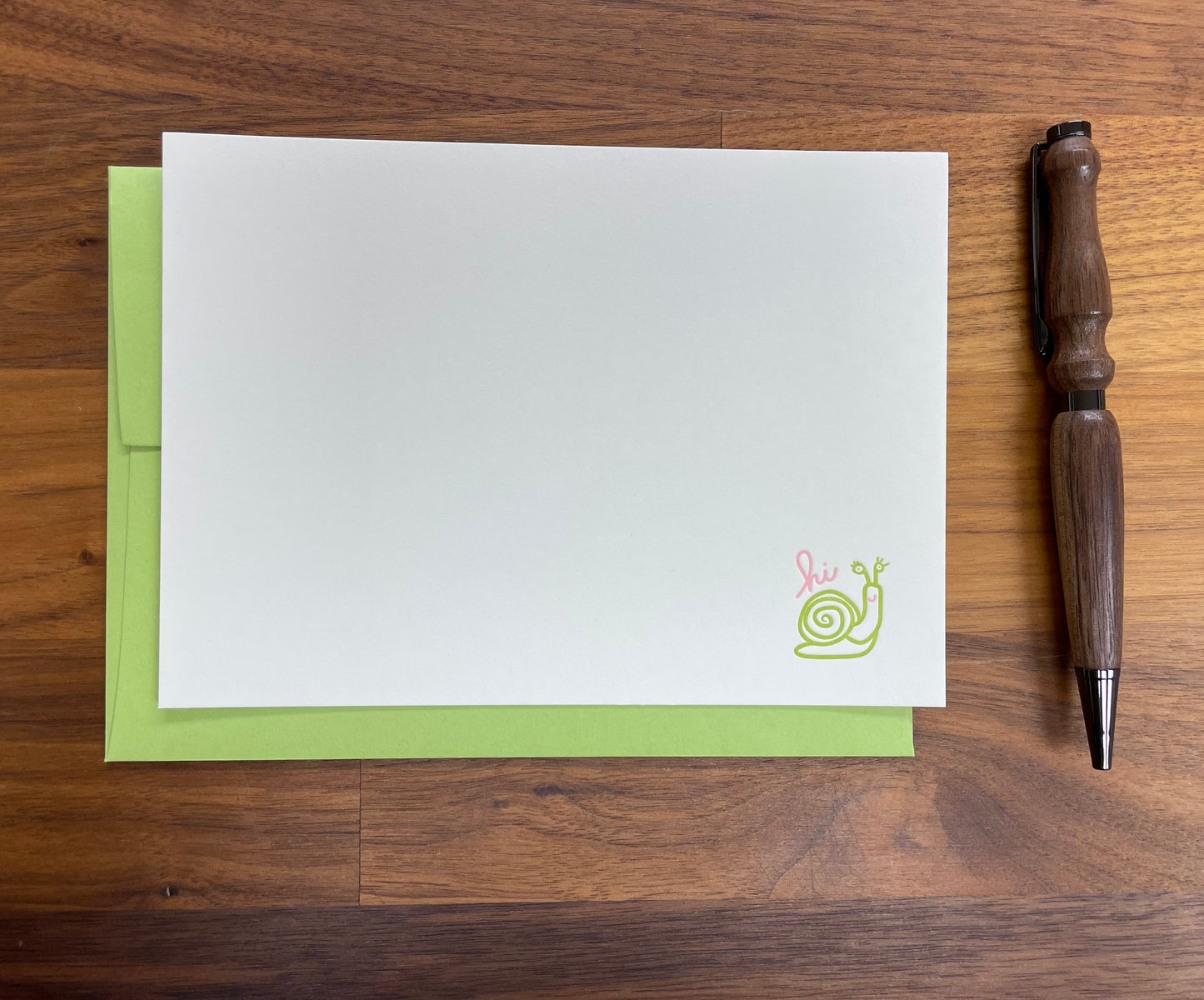 Hello Snail Flat Stationery