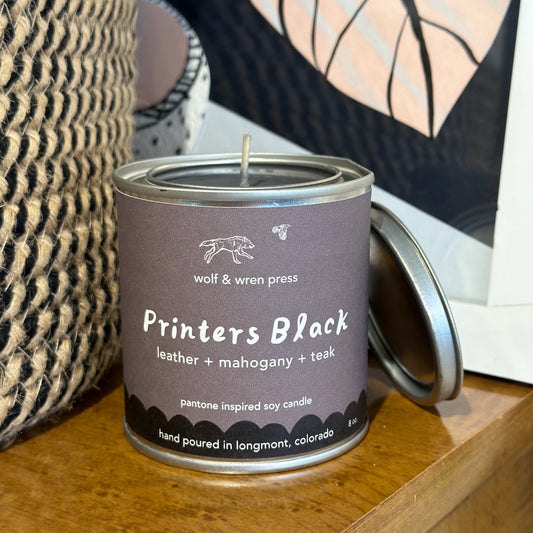 Printers Black Soy Candle