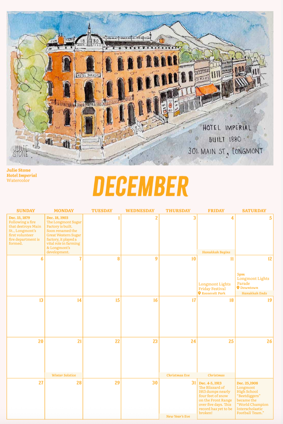 2026 Linger Longer in Longmont Calendar