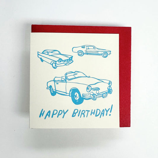 Vintage Car BDay Mini Card