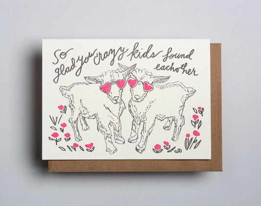 Crazy Kids letterpress card