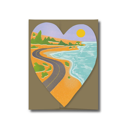 Coastal Drive Heart Greeting Card