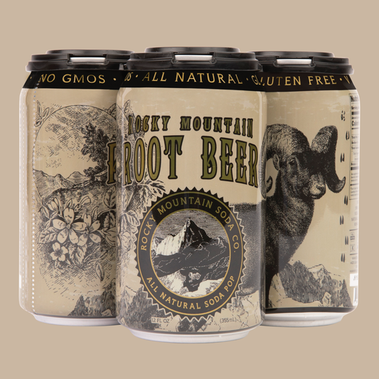 Rocky Mountain Root Beer Soda Pop Cans