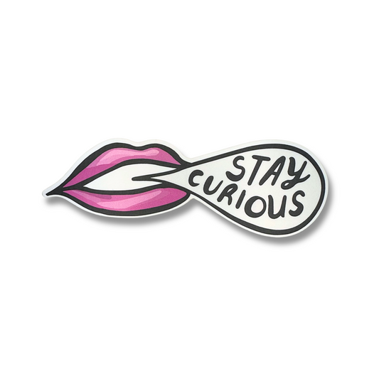 'Stay Curious' Lips Sticker