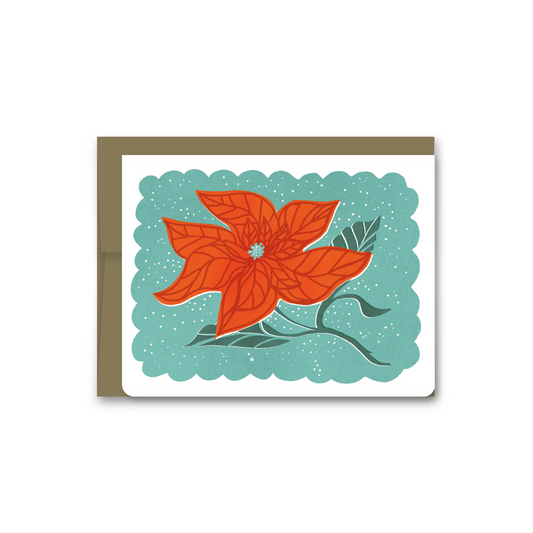 Poinsettia Blank Holiday Card