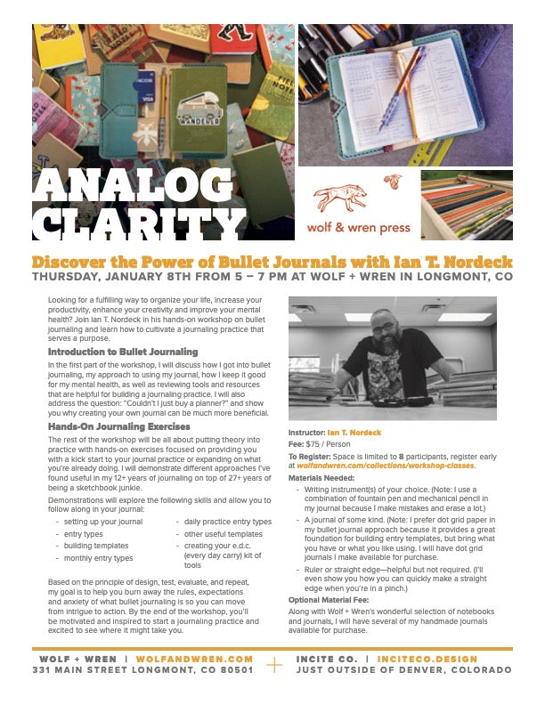 January 8th: Bullet Journaling for the New Year