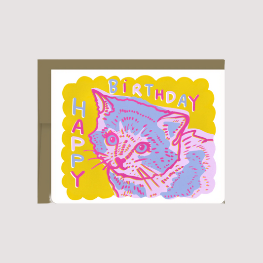 Pink Cat Happy Birthday