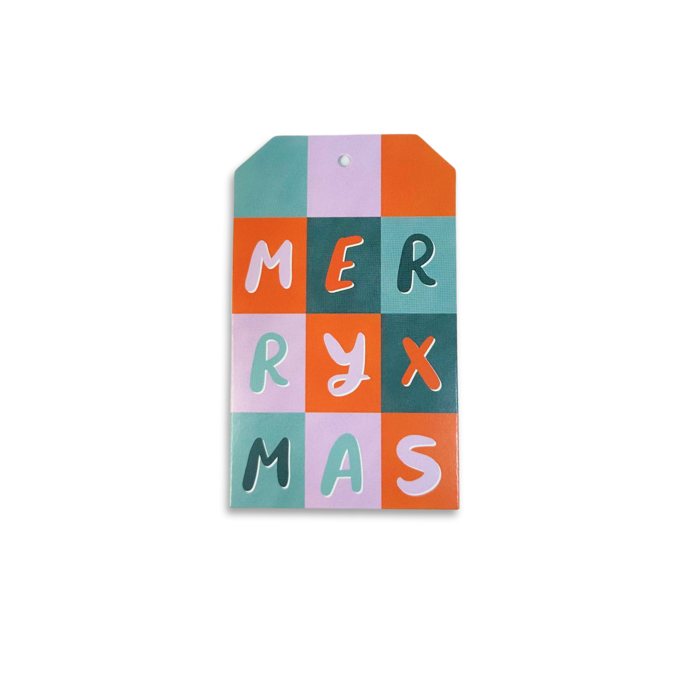 Merry Xmas Grid Gift Tags - 10 pack