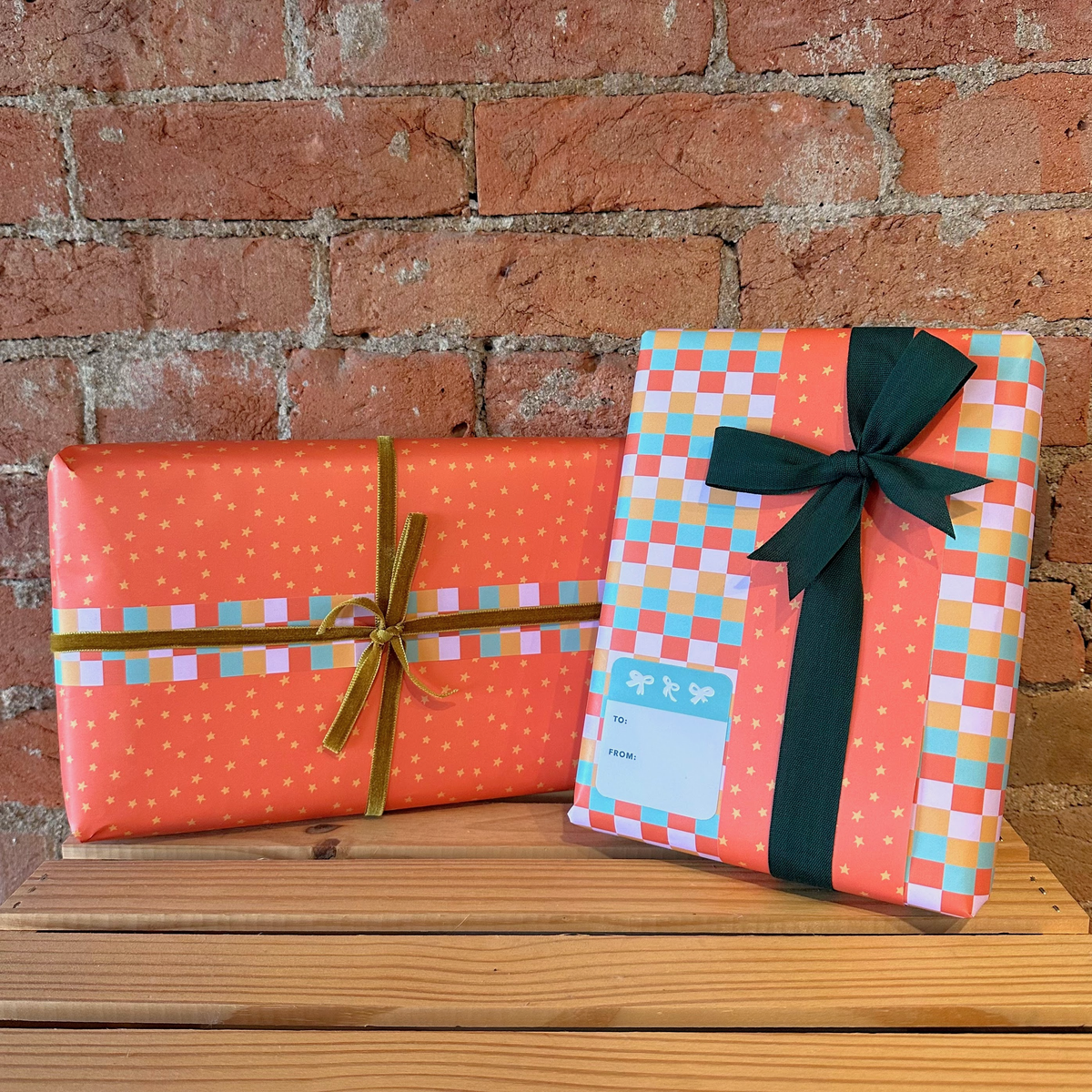 Colorblock Squares Gift Wrap Sheet