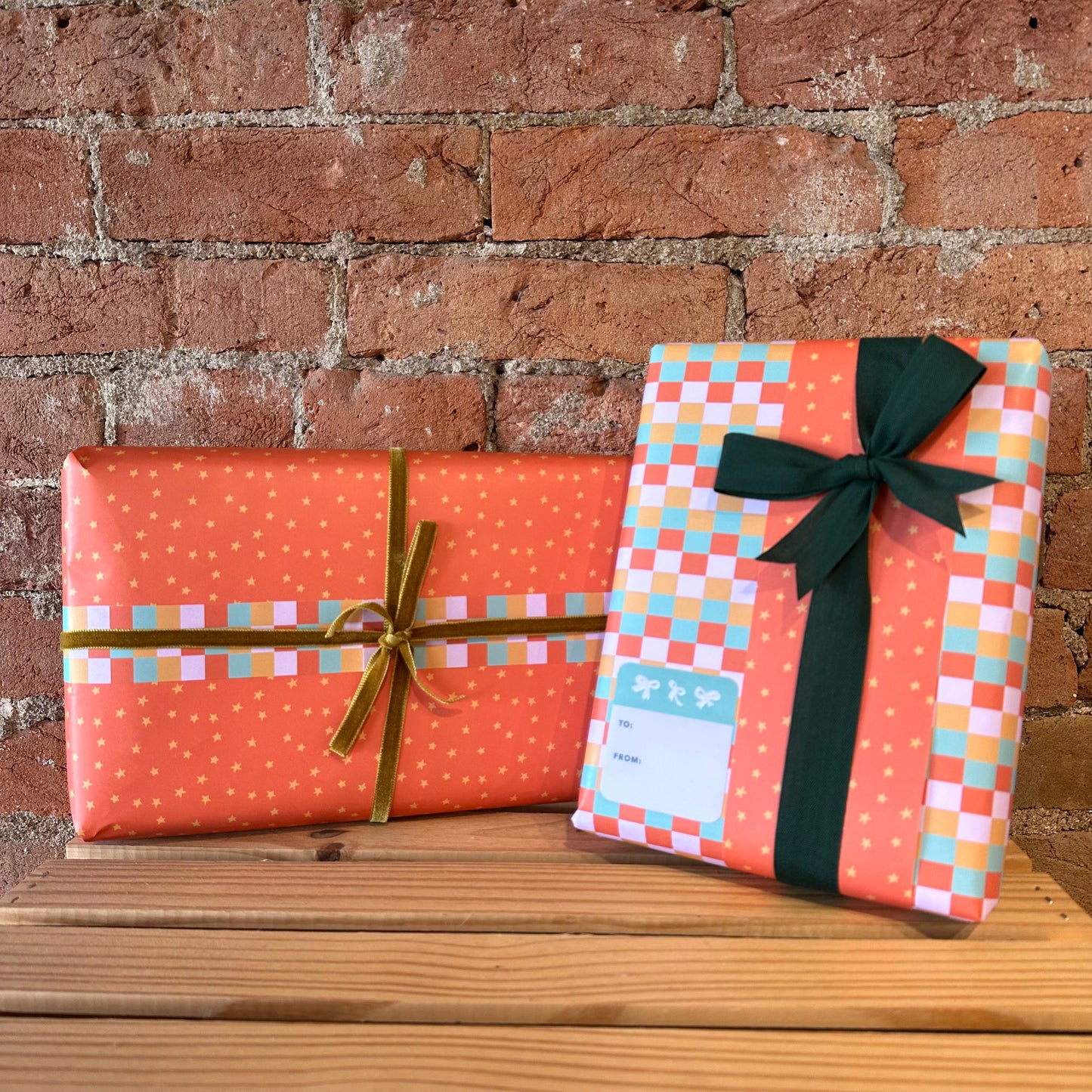 Colorblock Squares Gift Wrap