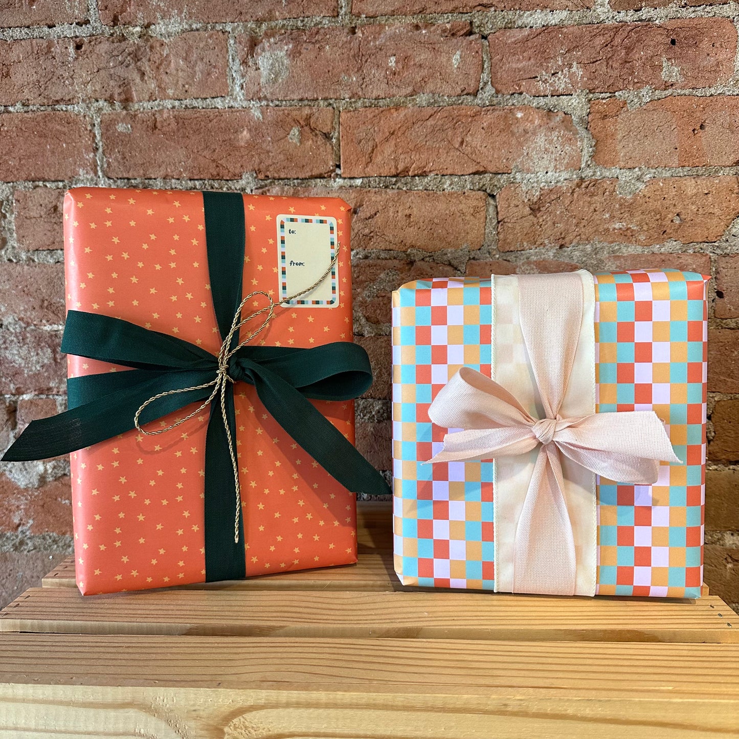 Colorblock Squares Gift Wrap
