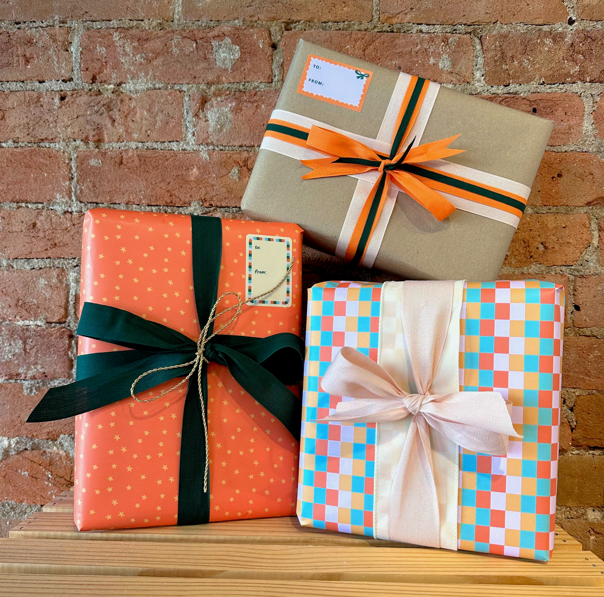 Colorblock Squares Gift Wrap Sheet