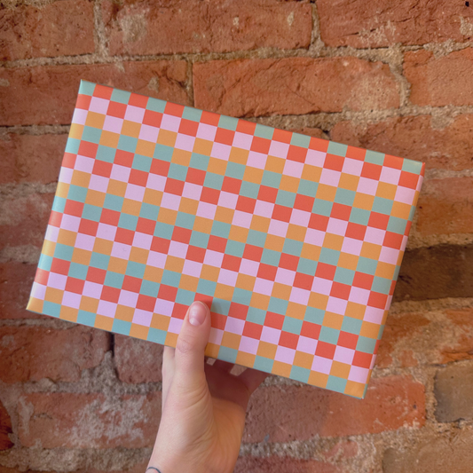 Colorblock Squares Gift Wrap Sheet