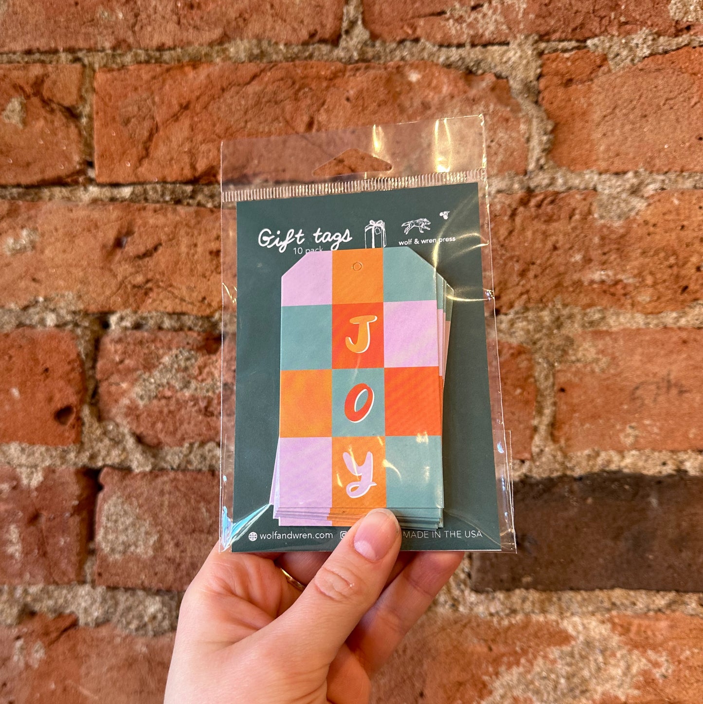 Joy Grid Gift Tags - 10 pack