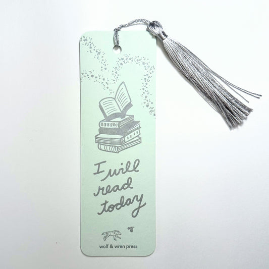 'I Will Read Today' Paper Bookmark