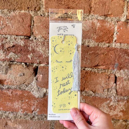 'I Will Rest Today' Paper Bookmark