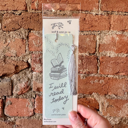 'I Will Read Today' Paper Bookmark