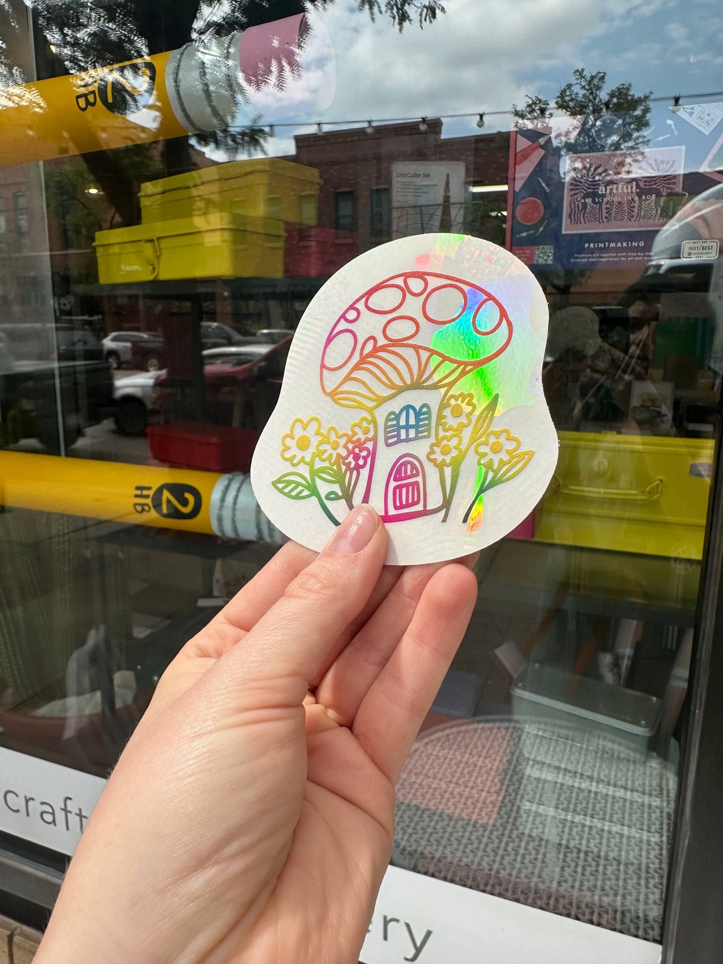 Mushroom Home Suncatcher