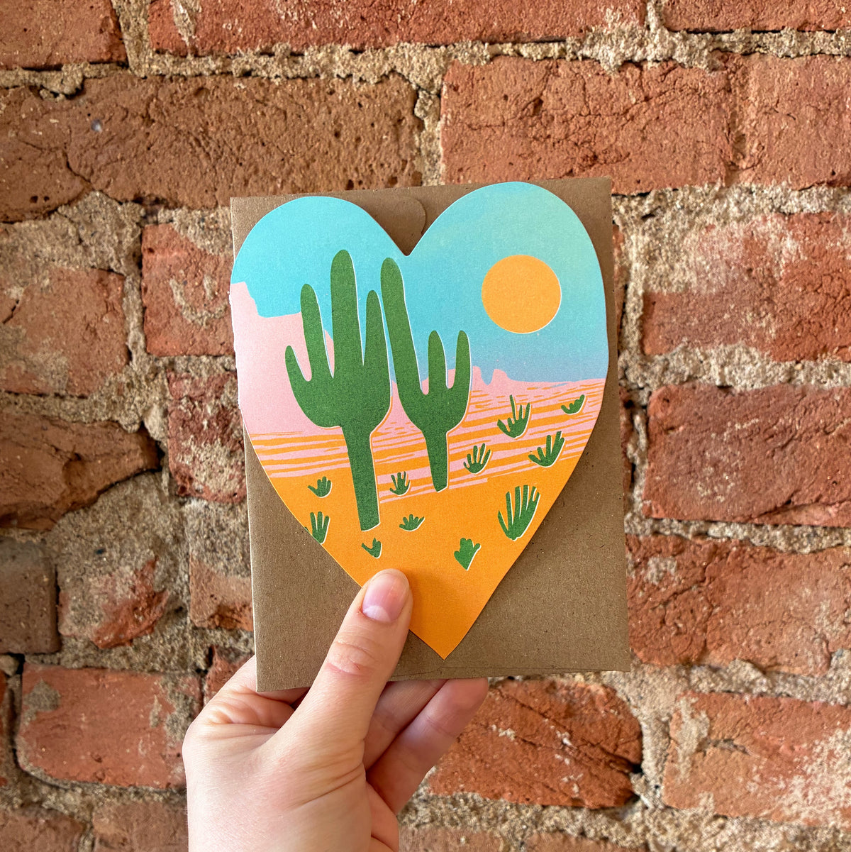 Cactus Desert Heart Greeting Card