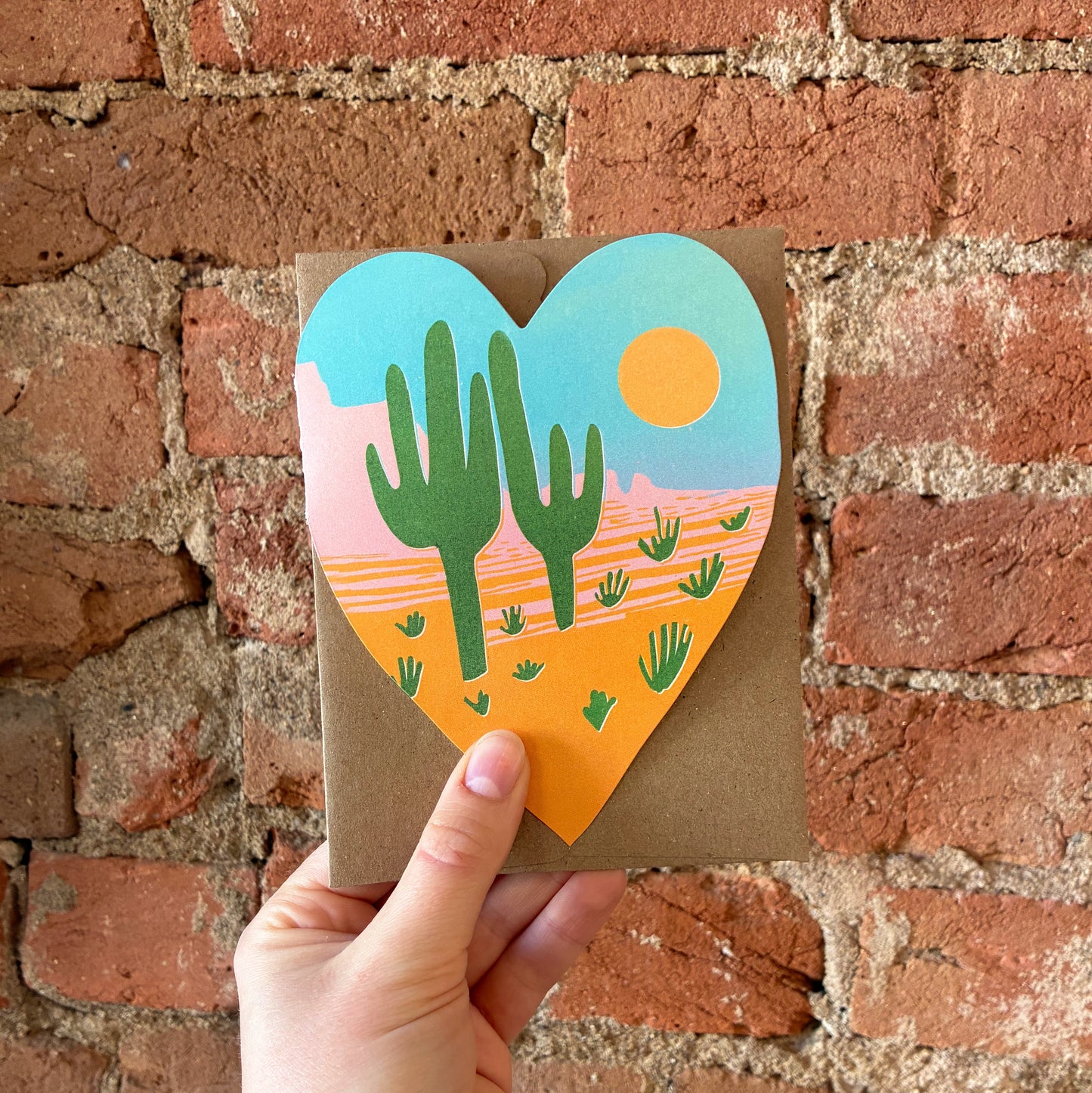 Cactus Desert Heart Greeting Card
