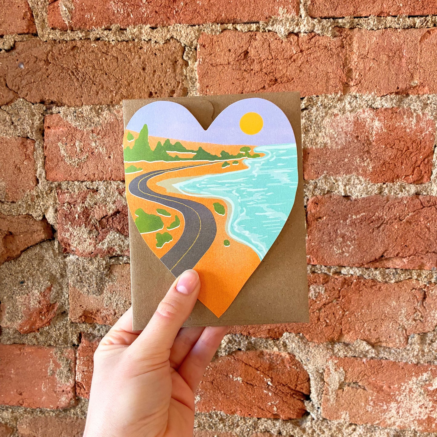 Coastal Drive Heart Greeting Card