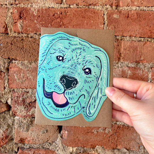 Floppy Ear Dog Die Cut Greeting Card