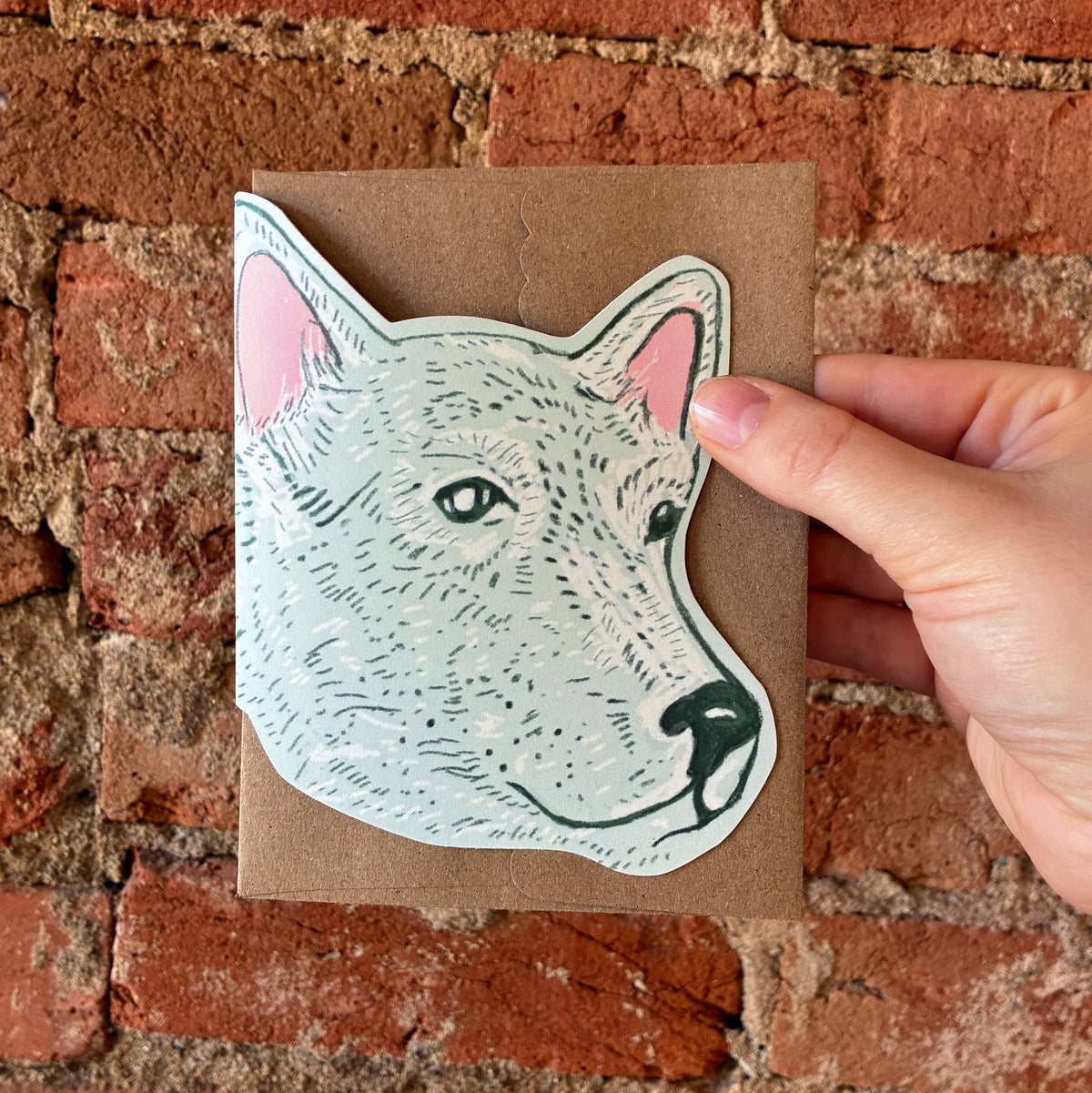 Pointy Ear Dog Die Cut Greeting Card