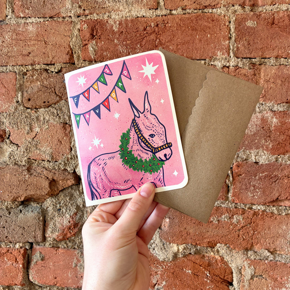 Feliz Navidad Donkey - Holiday Greeting Card