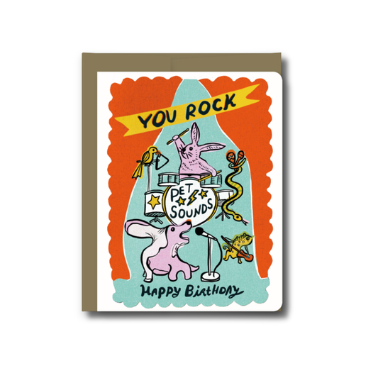 Colorful Animal Band Birthday Greeting Card