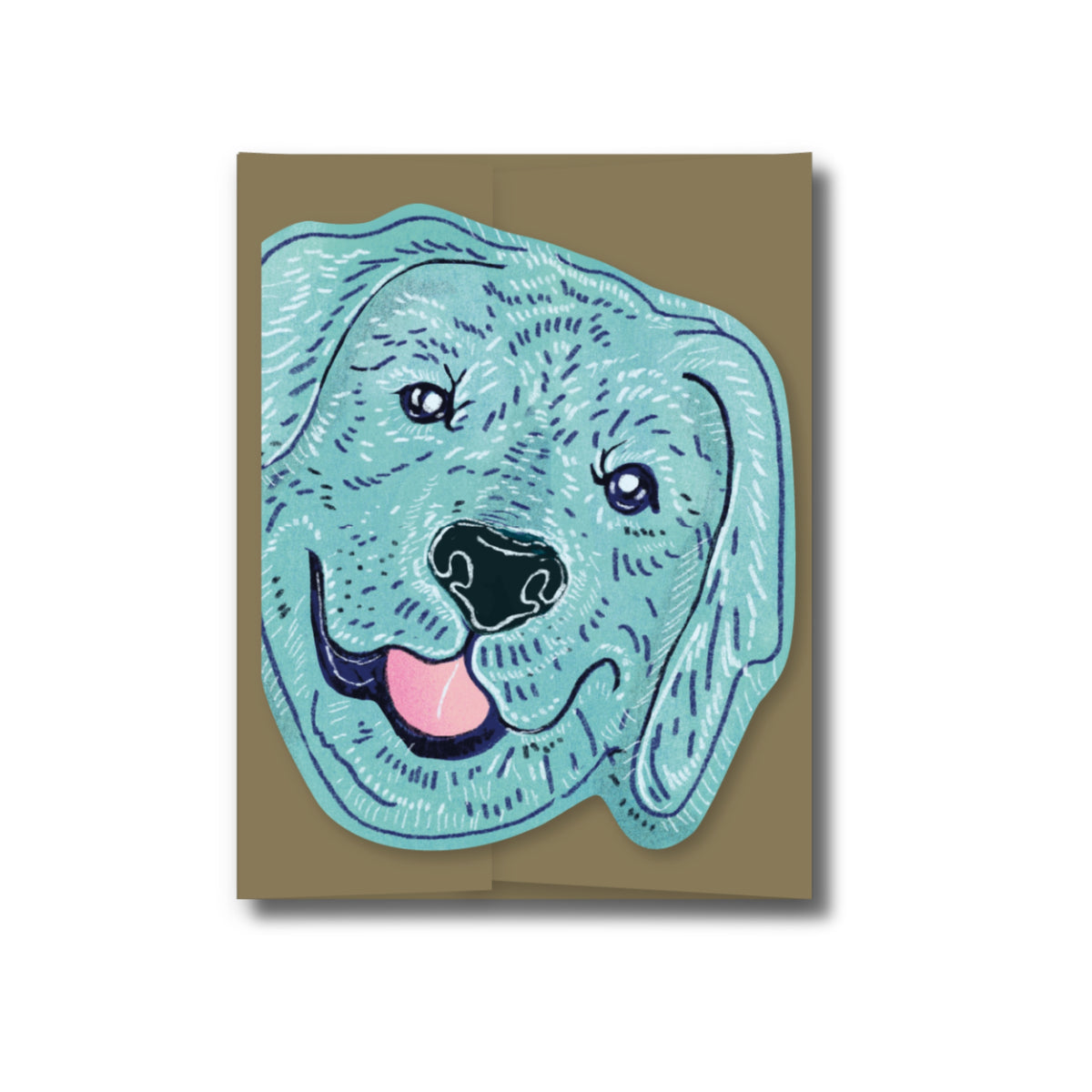 Floppy Ear Dog Die Cut Greeting Card