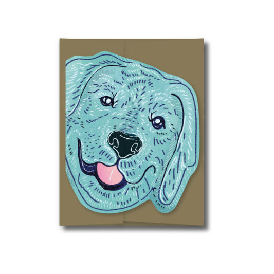 Floppy Ear Dog Die Cut Greeting Card