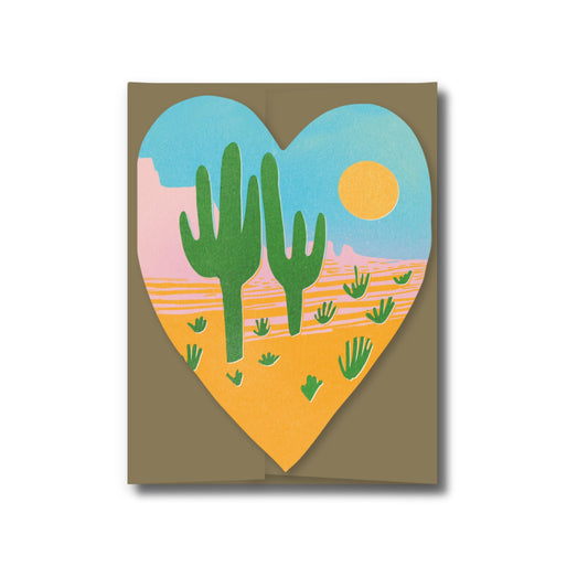 Cactus Desert Heart Greeting Card