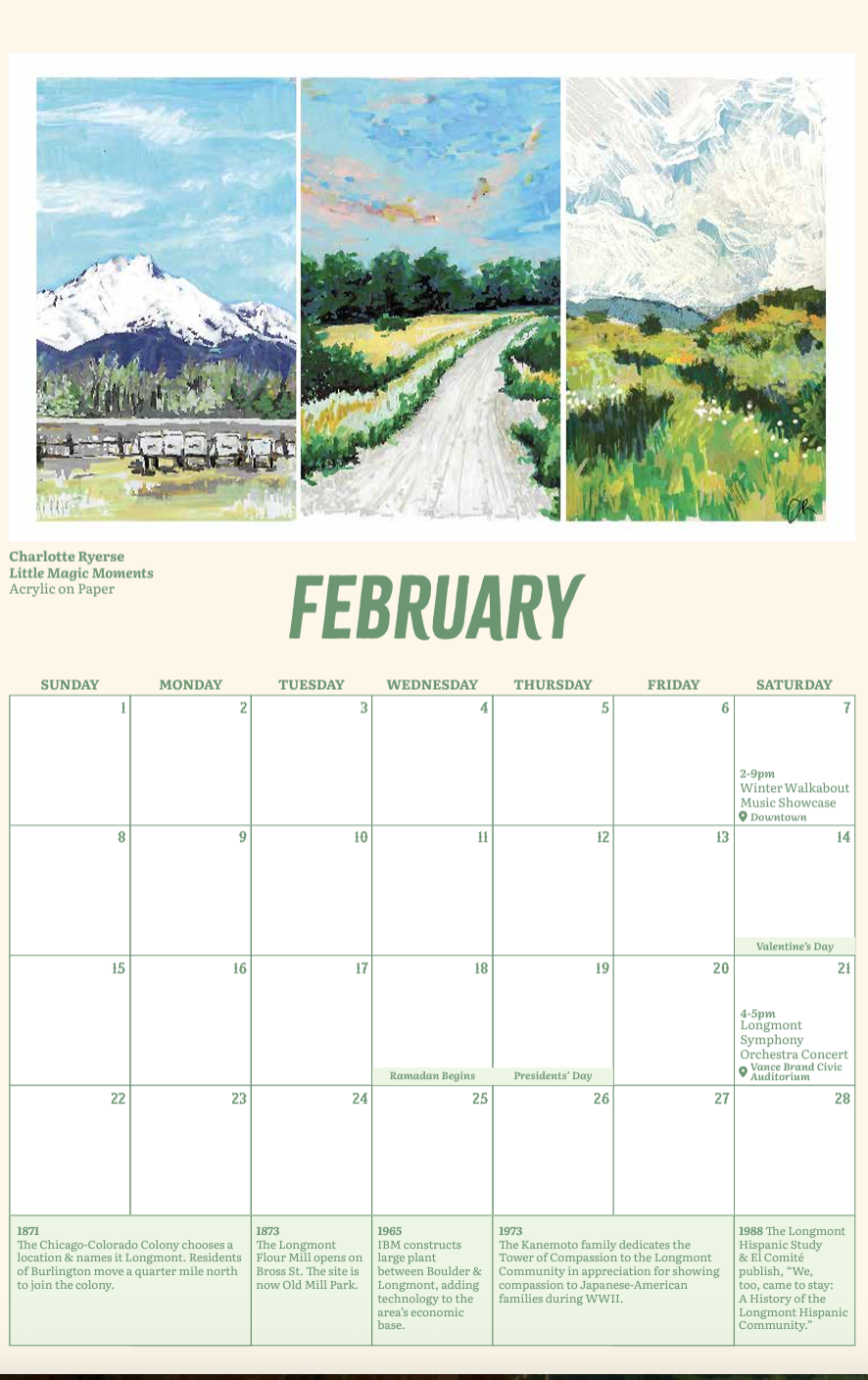 2026 Linger Longer in Longmont Calendar