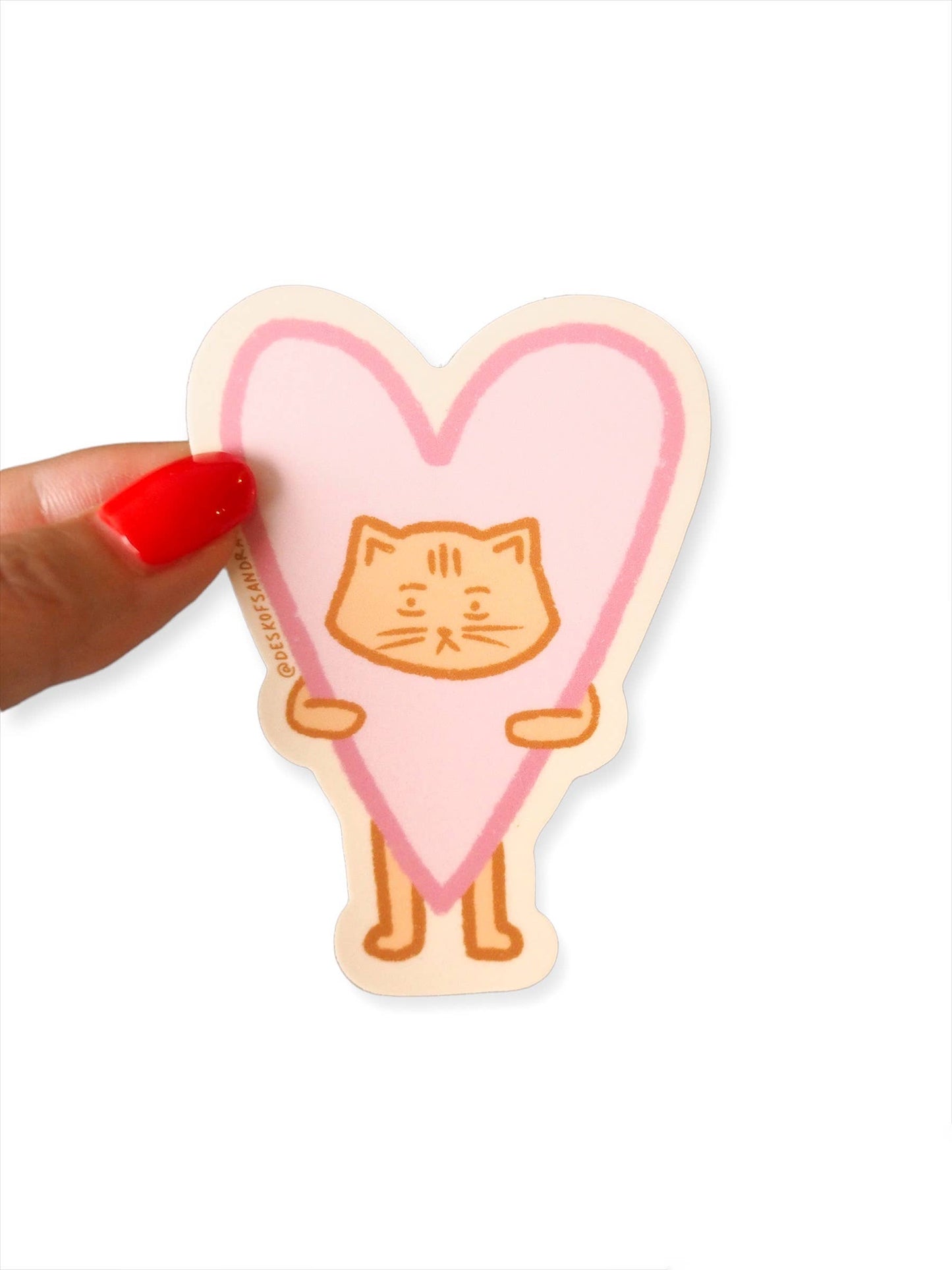 Valentine's Cat Vinyl Sticker