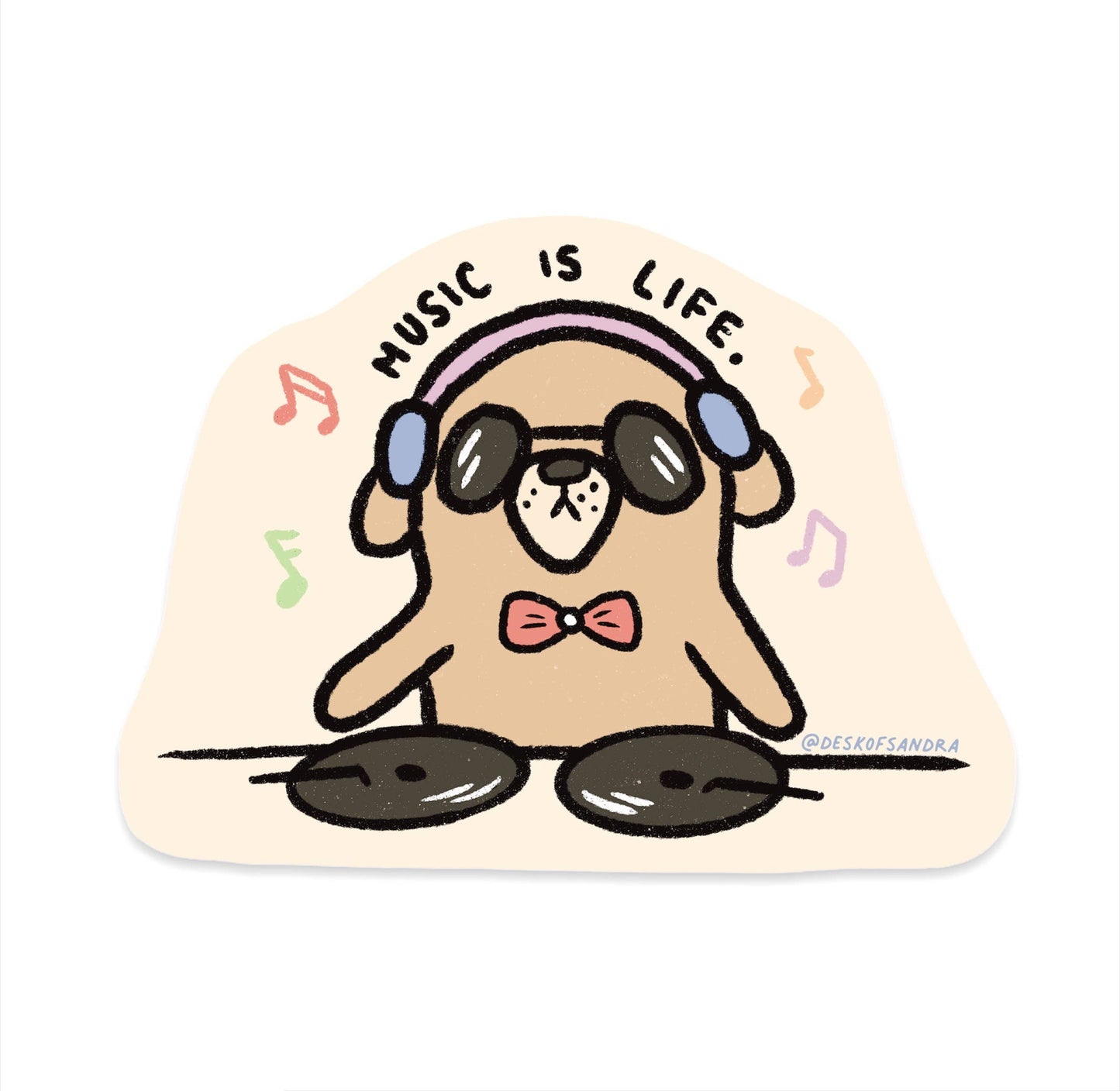Music is Life Vinyl Sticker
