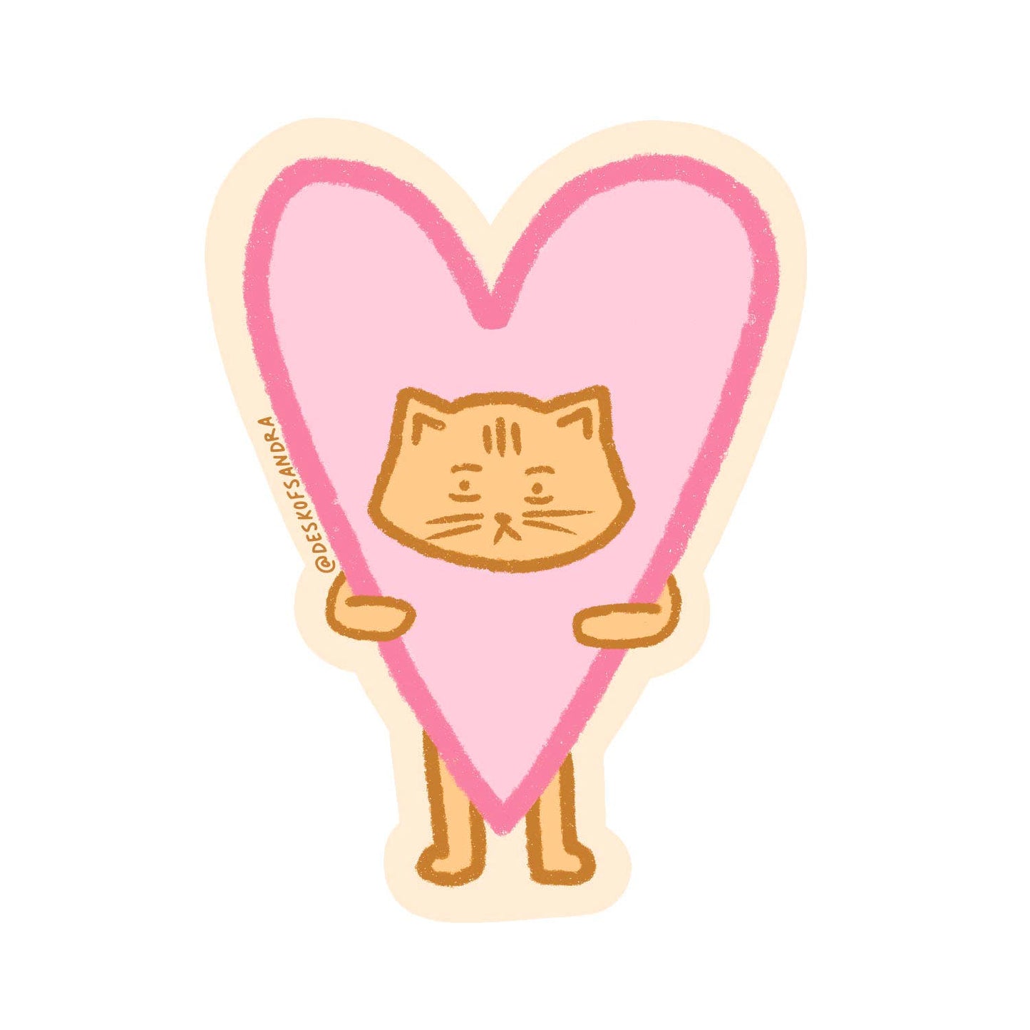 Valentine's Cat Vinyl Sticker