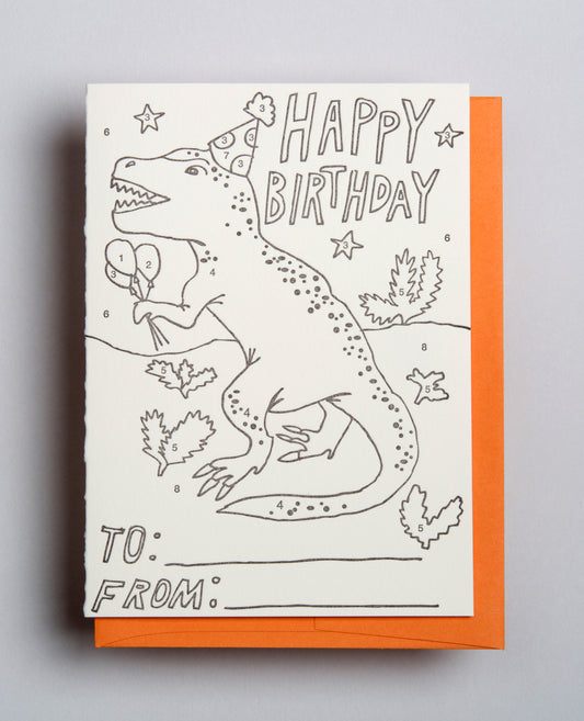 T-Rex Color By Number Birthday