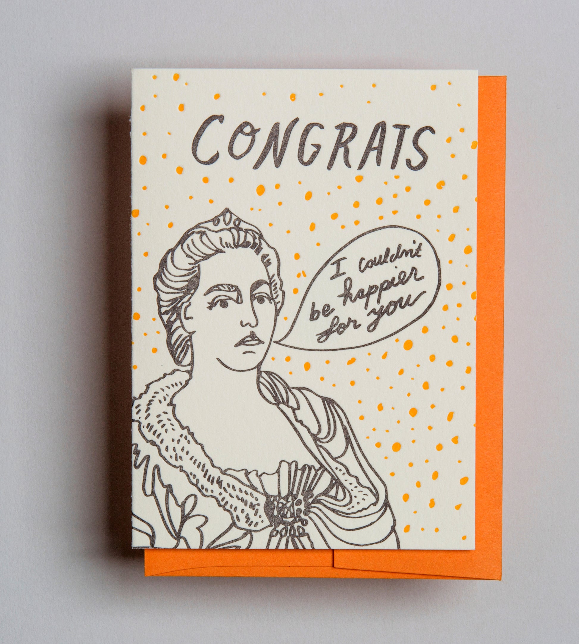 Letterpress Congrats card by Wolf and Wren Press