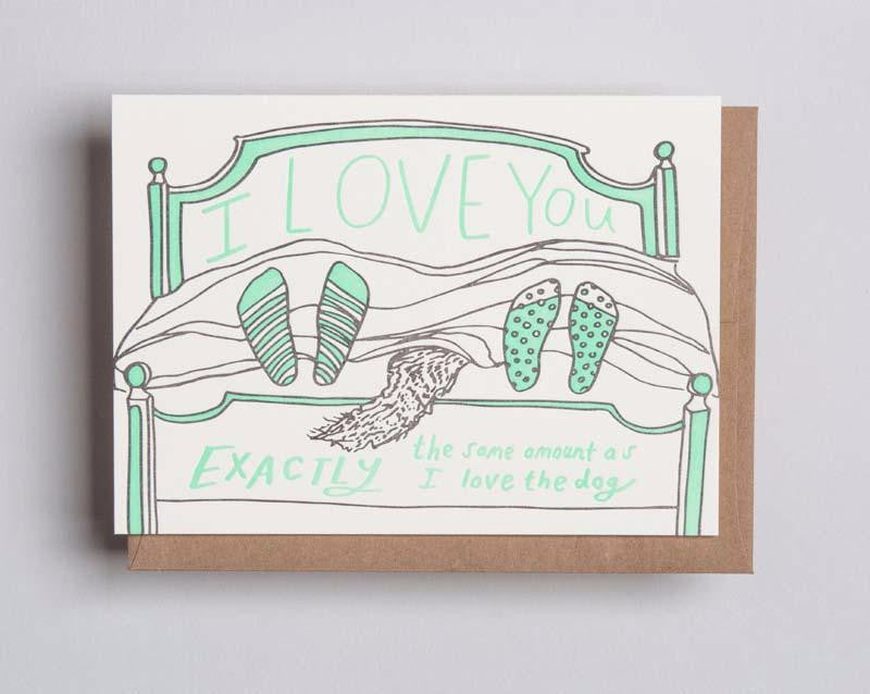 Letterpress card by Wolf and Wren Press-Love Dog