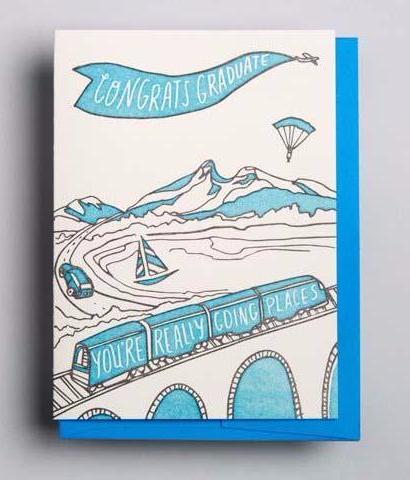 Letterpress Graduation card by Wolf and Wren Press