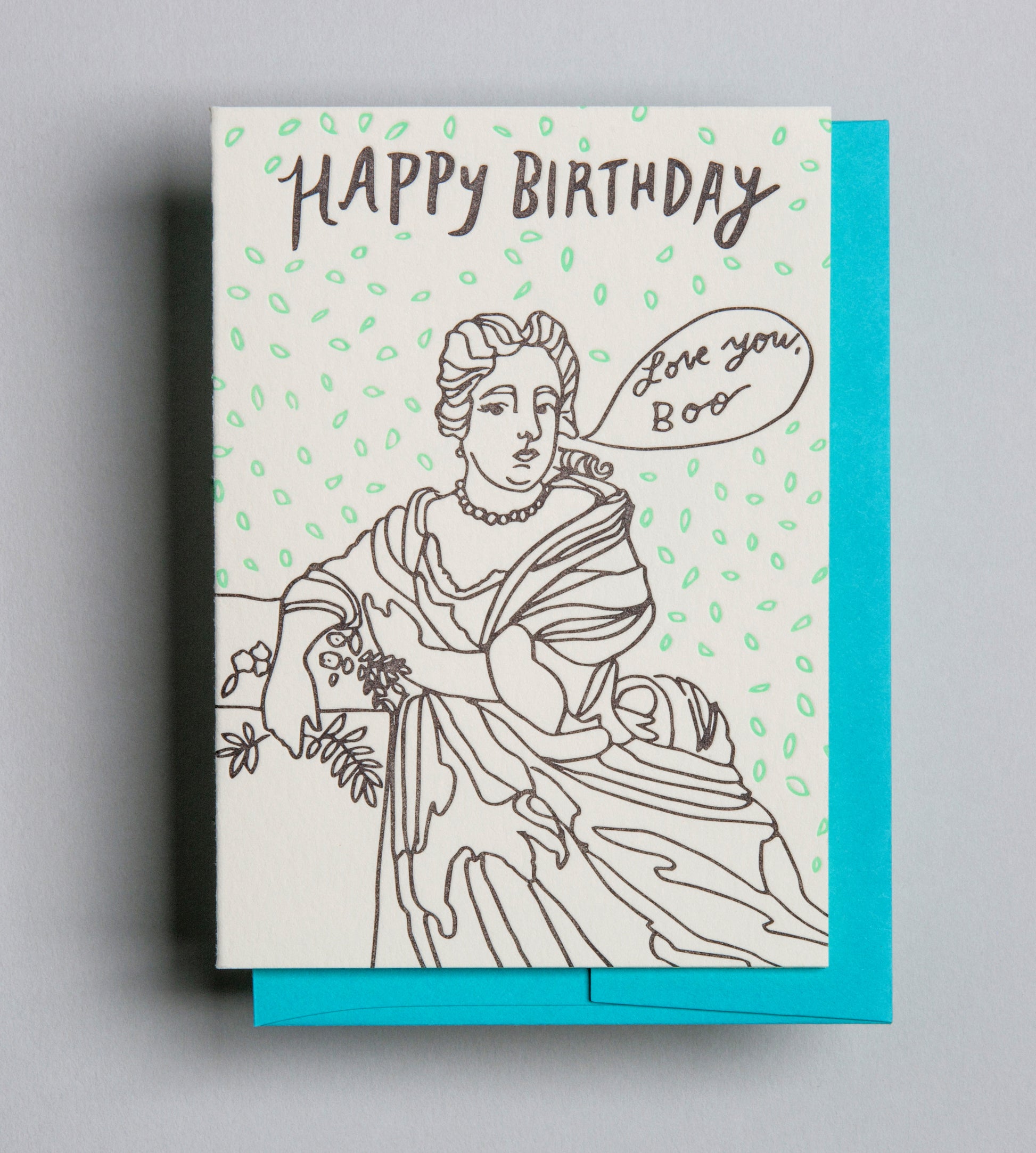 Letterpress Birthday card by Wolf and Wren Press- Happy Birthday Boo