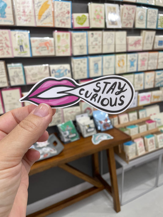 'Stay Curious' Lips Sticker