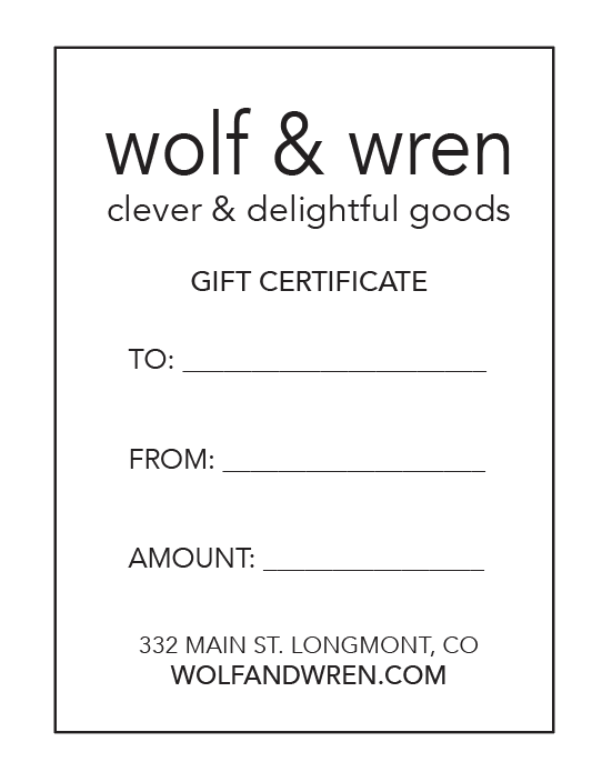 Wolf & Wren gift card